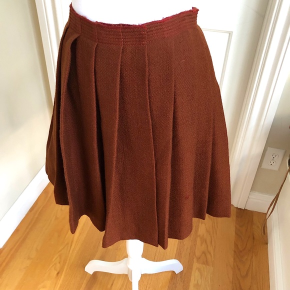 Miu Miu Wool Pleated Mini Midi Skirt (Italian 40, ~ S) FLAWED - Picture 2 of 11